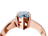 Rose gold Fancy Blue Marquise  Cut Diamond Twisted Band Engagement Ring with Prong Setting_7