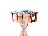 Rose gold Fancy Blue Marquise  Cut Diamond Twisted Band Engagement Ring with Prong Setting_8