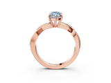 Rose gold Fancy Blue Marquise  Cut Diamond Twisted Band with Pavé Setting and Four-Prong Setting_23