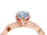 Rose gold Fancy Blue Marquise  Cut Diamond Twisted Band with Pavé Setting and Four-Prong Setting_24