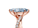 Rose gold Fancy Blue Marquise  Cut Diamond Twisted Band with Pavé Setting and Four-Prong Setting_25
