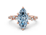 Rose gold Fancy Blue Marquise  Cut Diamond Vine Band with Four-Prong Setting_40