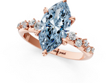 Rose gold Fancy Blue Marquise  Cut Diamond Vine Band with Four-Prong Setting_41