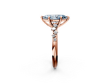 Rose gold Fancy Blue Marquise  Cut Diamond Vine Band with Four-Prong Setting_42
