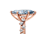 Rose gold Fancy Blue Marquise  Cut Diamond Vine Band with Four-Prong Setting_45