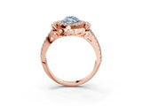 Rose gold Fancy Blue Marquise  Cut Double Halo Diamond Engagement Ring with Pave Band and Four-Prong Setting_46