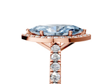 Rose gold Fancy Blue Marquise  Cut Halo Diamond Engagement Ring with Pave Band and Four-Prong Setting_33