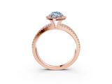 Rose gold Fancy Blue Marquise  Cut Halo Diamond Engagement Ring with Split Shank and Four-Prong Setting_23