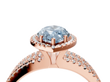 Rose gold Fancy Blue Marquise  Cut Halo Diamond Engagement Ring with Split Shank and Four-Prong Setting_24