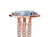 Rose gold Fancy Blue Marquise  Cut Halo Diamond Engagement Ring with Split Shank and Four-Prong Setting_25