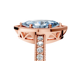 Rose gold Fancy Blue Marquise  Cut Halo Diamond Pave Band Ring with Four-Prong Setting_29