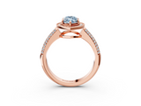 Rose gold Fancy Blue Marquise  Cut Halo Diamond Pave Band with Four-Prong Setting_40