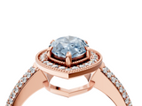 Rose gold Fancy Blue Marquise  Cut Halo Diamond Pave Band with Four-Prong Setting_41