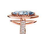 Rose gold Fancy Blue Marquise  Cut Halo Diamond Pave Band with Four-Prong Setting_42