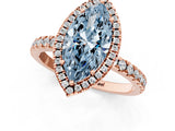 Rose gold Fancy Blue Marquise Cut Halo Diamond Pave Band with Prong Setting_1
