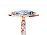 Rose gold Fancy Blue Marquise Cut Halo Diamond Pave Band with Prong Setting_5