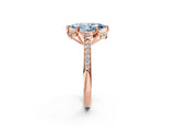 Rose gold Fancy Blue Marquise  Cut Halo Diamond Ring with Channel Set Band and Four-Prong Setting_34
