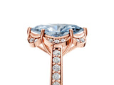 Rose gold Fancy Blue Marquise  Cut Halo Diamond Ring with Channel Set Band and Four-Prong Setting_37