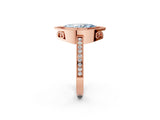 Rose gold Fancy Blue Marquise  Cut Halo Diamond Ring with Pavé Band and Milgrain Prong Setting_34
