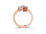 Rose gold Fancy Blue Marquise  Cut Halo Diamond Ring with Pavé Band and Milgrain Prong Setting_35