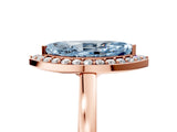 Rose gold Fancy Blue Marquise Cut Halo Diamond Ring with Solitaire Band and Prong Setting_5