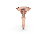 Rose gold Fancy Blue Marquise Cut Halo Diamond Split Shank Pave Ring_2
