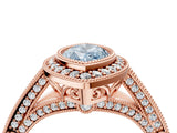 Rose gold Fancy Blue Marquise Cut Halo Diamond Split Shank Pave Ring_4