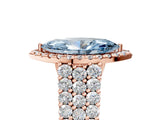 Rose gold Fancy Blue Marquise Cut Halo Pavé Diamond Engagement Ring with Split Shank and Four-Prong Setting_8