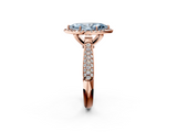Rose gold Fancy Blue Marquise  Cut Halo Pave Band Four-Prong Setting Ring_39