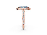 Rose gold Fancy Blue Marquise  Cut Halo Pave Split Shank Prong Setting Ring_34