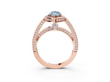 Rose gold Fancy Blue Marquise  Cut Halo Pave Split Shank Prong Setting Ring_35