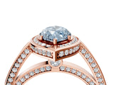 Rose gold Fancy Blue Marquise  Cut Halo Pave Split Shank Prong Setting Ring_36