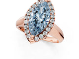 Rose gold Fancy Blue Marquise  Cut Halo Solitaire Engagement Ring with Square Band and Four-Prong Setting_115