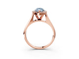 Rose gold Fancy Blue Marquise  Cut Halo Solitaire Engagement Ring with Square Band and Four-Prong Setting_117