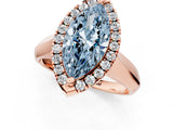 Rose gold Fancy Blue Marquise  Cut Halo Solitaire Engagement Ring with Square Band and Four-Prong Setting_67