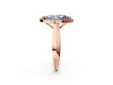 Rose gold Fancy Blue Marquise  Cut Halo Solitaire Engagement Ring with Square Band and Four-Prong Setting_68
