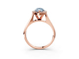 Rose gold Fancy Blue Marquise  Cut Halo Solitaire Engagement Ring with Square Band and Four-Prong Setting_69