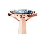 Rose gold Fancy Blue Marquise  Cut Halo Solitaire Engagement Ring with Square Band and Four-Prong Setting_71