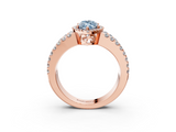 Rose gold Fancy Blue Marquise  Cut Halo Split Shank Diamond Ring with Four-Prong Setting_48