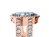Rose gold Fancy Blue Marquise  Cut Halo Split Shank Diamond Ring with Four-Prong Setting_50