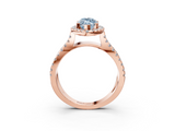 Rose gold Fancy Blue Marquise  Cut Halo Split Shank Pave Set Ring_64