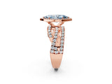 Rose gold Fancy Blue Marquise  Cut Halo Split Shank Prong Setting Ring_14