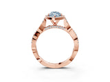Rose gold Fancy Blue Marquise Cut Halo Twist Band with Four-Prong Setting_15