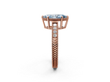 Rose gold Fancy Blue Marquise  Cut Milgrain Channel Set Engagement Ring with Solitaire Prong Setting_67