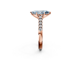 Rose gold Fancy Blue Marquise  Cut Pavé Band Solitaire Ring with Four-Prong Setting_58
