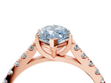 Rose gold Fancy Blue Marquise  Cut Pavé Band Solitaire Ring with Four-Prong Setting_60