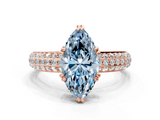 Rose gold Fancy Blue Marquise  Cut Pave Diamond Engagement Ring with Channel Set Band and Four-Prong Setting_20