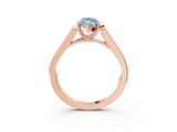 Rose gold Fancy Blue Marquise Cut Solitaire Cathedral Diamond Engagement Ring with Channel-Set Band and Four-Prong Setting_6