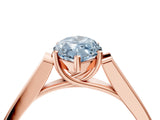 Rose gold Fancy Blue Marquise Cut Solitaire Cathedral Diamond Engagement Ring with Channel-Set Band and Four-Prong Setting_7
