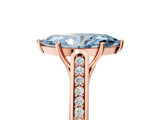 Rose gold Fancy Blue Marquise Cut Solitaire Cathedral Diamond Engagement Ring with Channel-Set Band and Four-Prong Setting_8